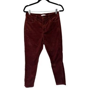 NWT NEW Made and Loved Red Velvet Style Loft Pants Size 29/8 Petite